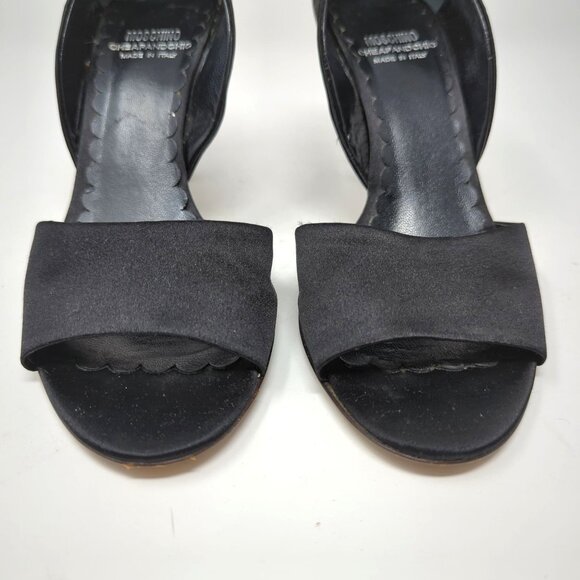 Moschino Black Heels 37 6.5 D'Orsay Cheap Chic Formal - Picture 4 of 11